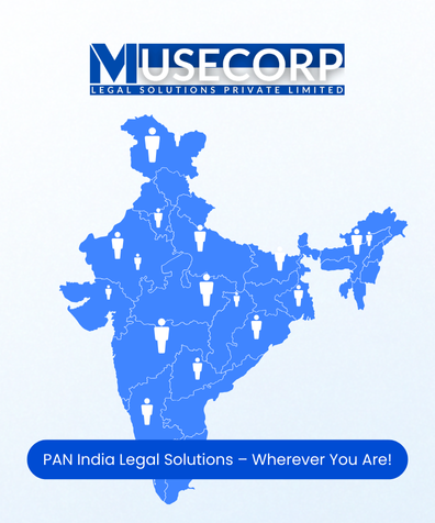 Map Of India Showing Musecorp’s Pan India Legal Services In Major Cities – Trusted Legal Partner For Businesses